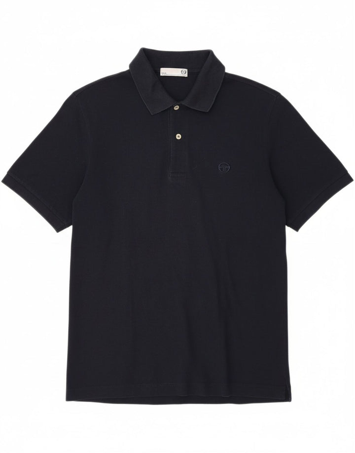SERGIO TACCHINI Polo masculino IT 48 médio algodão azul marinho