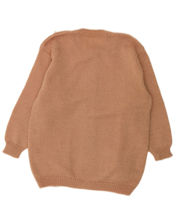 Suéter Cardigan Feminino Vintage UK 18 XL Bege
