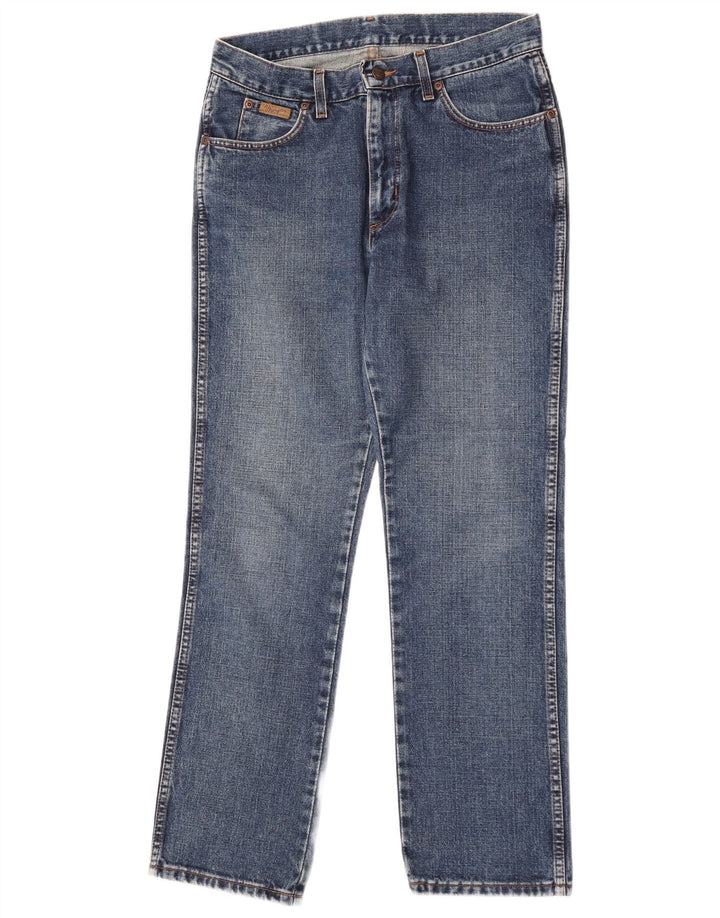 Wrangler feminino Grace Straight Jeans W31 L30 azul algodão