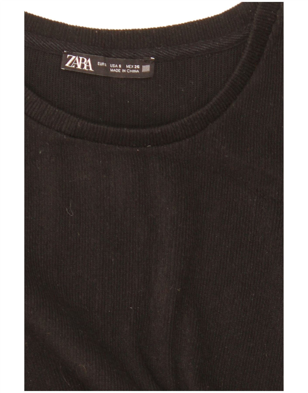 Blusa feminina Zara cropped manga comprida oversized Reino Unido 10 pequena preta
