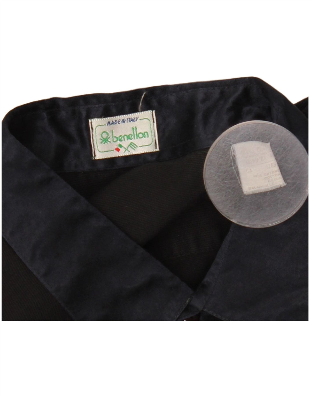 Camisa masculina Benetton grande algodão preto