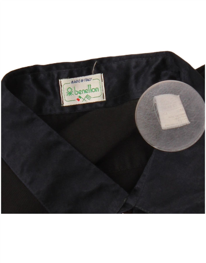 Camisa masculina Benetton grande algodão preto