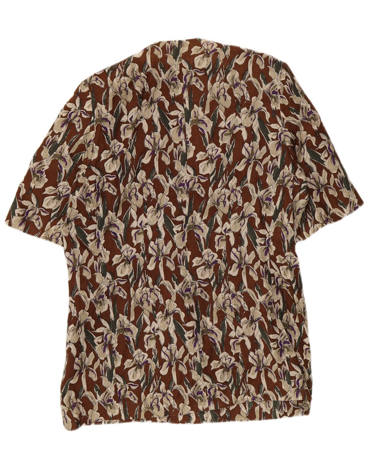 Jaqueta blazer feminina de manga curta Les Copains Reino Unido 16 grande marrom floral
