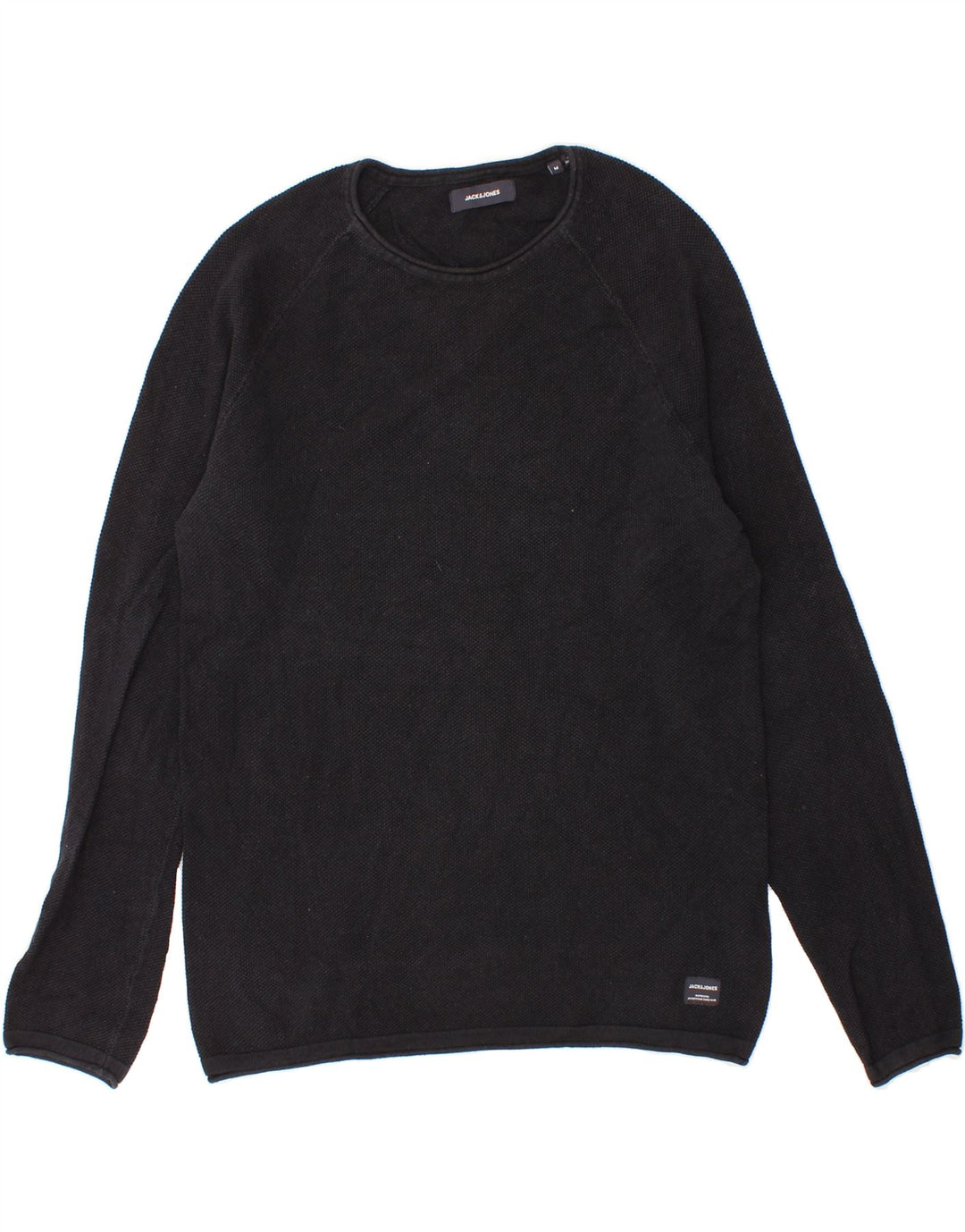 JACK & JONES Mens Top Long Sleeve Medium Black Cotton Vintage Jack & Jones and Second-Hand Jack & Jones from Messina Hembry 