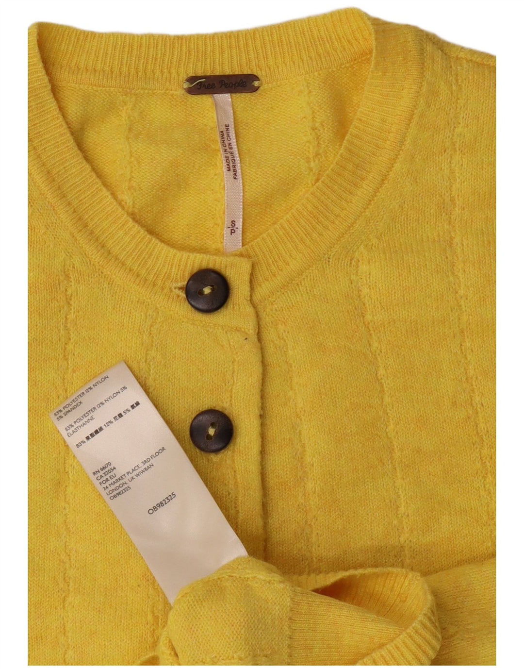 Suéter feminino PEPE Jeans Crop Cardigan UK 10 poliéster amarelo pequeno
