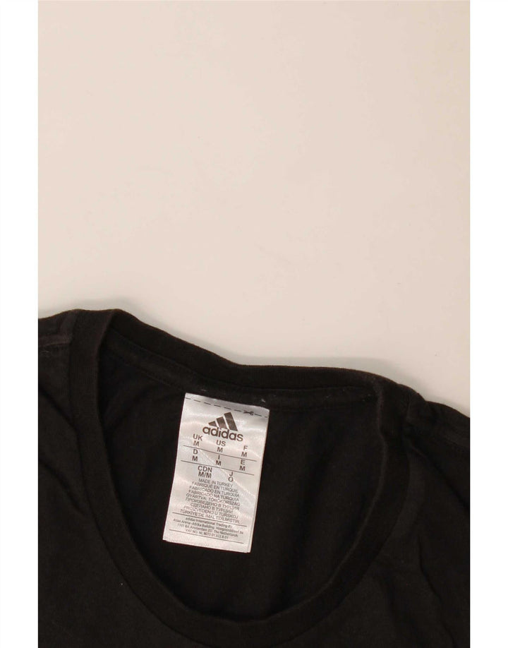 Adidas Mens Graphic T-Shirt Top Médio Algodão Preto