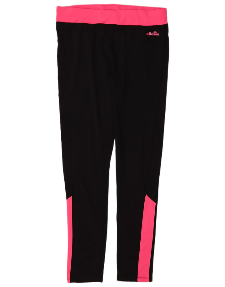 Ellesse Leggings Femininas UK 16 Grande Poliéster Colourblock Preto