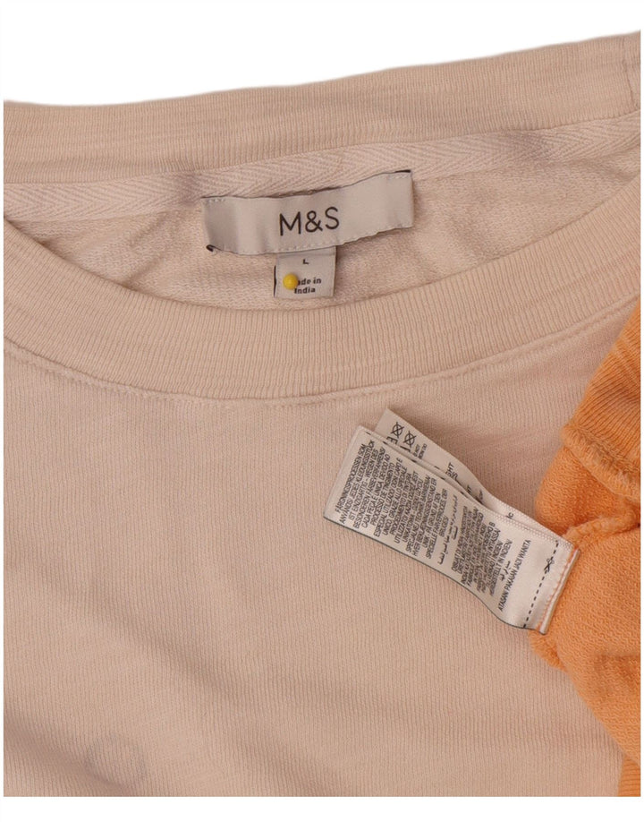 Suéter feminino Marks & Spencer Reino Unido 16 grande bege tie-dye
