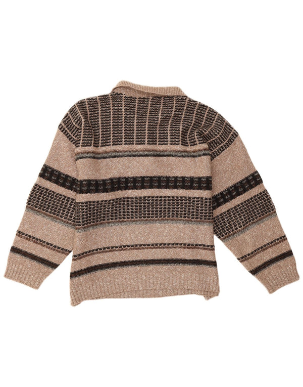 Suéter masculino Bodoni com gola polo XL lã bege