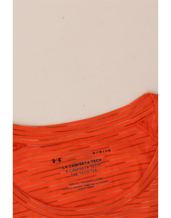 Camiseta masculina UNDER ARMOUR com risca de giz laranja grande