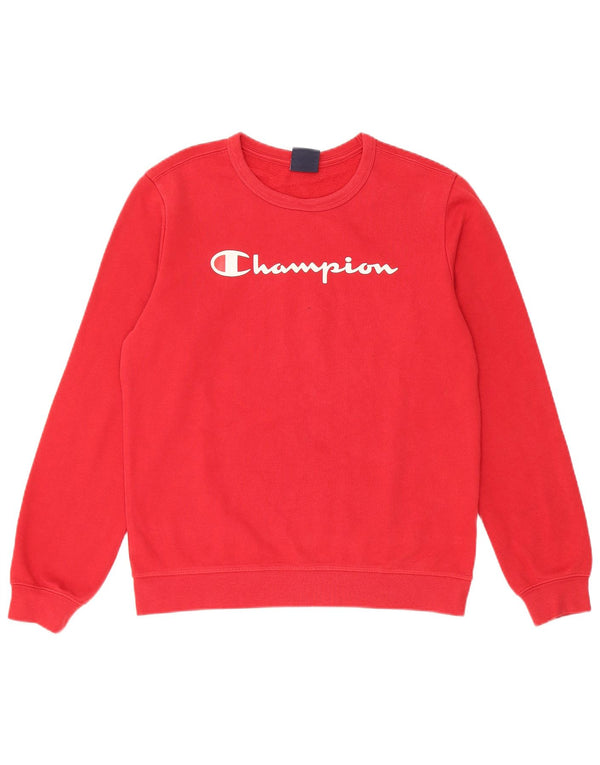 Jumper com capuz gráfico Champion Boys 13-14 anos XL algodão vermelho