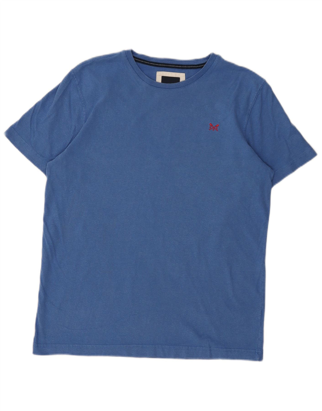 Camiseta masculina Crew Clothing Top algodão azul médio