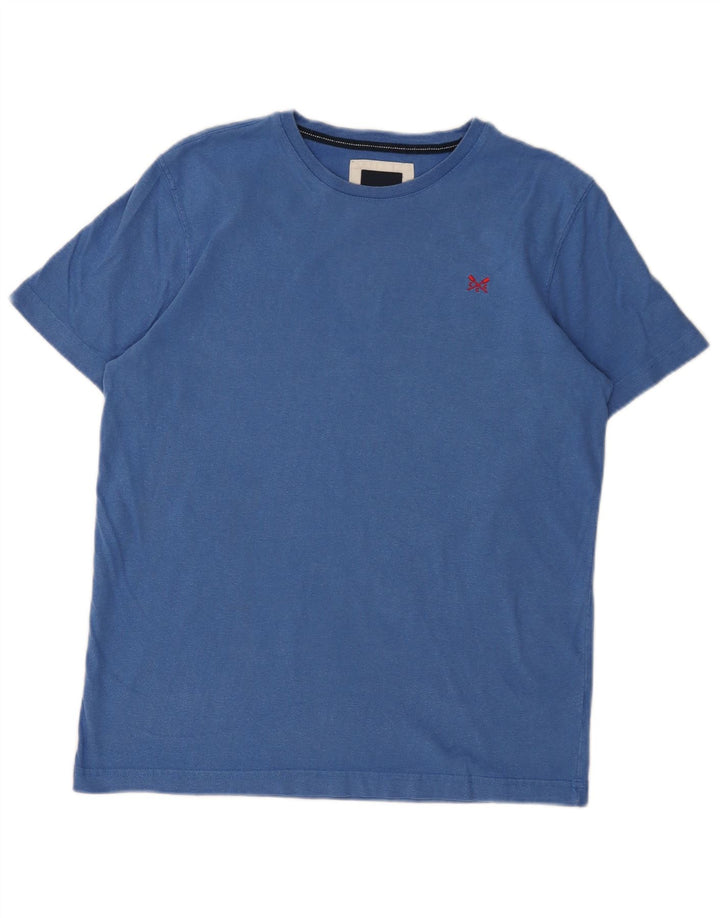 Camiseta masculina Crew Clothing Top algodão azul médio