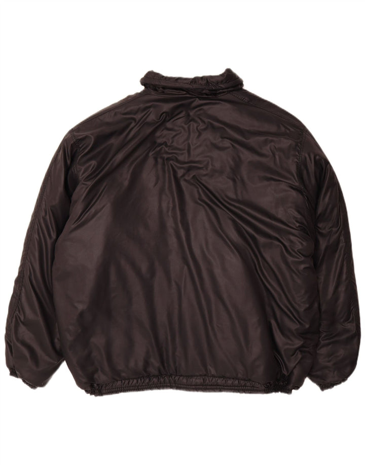 Jaqueta acolchoada masculina vintage EUA Reino Unido 42 XL preta