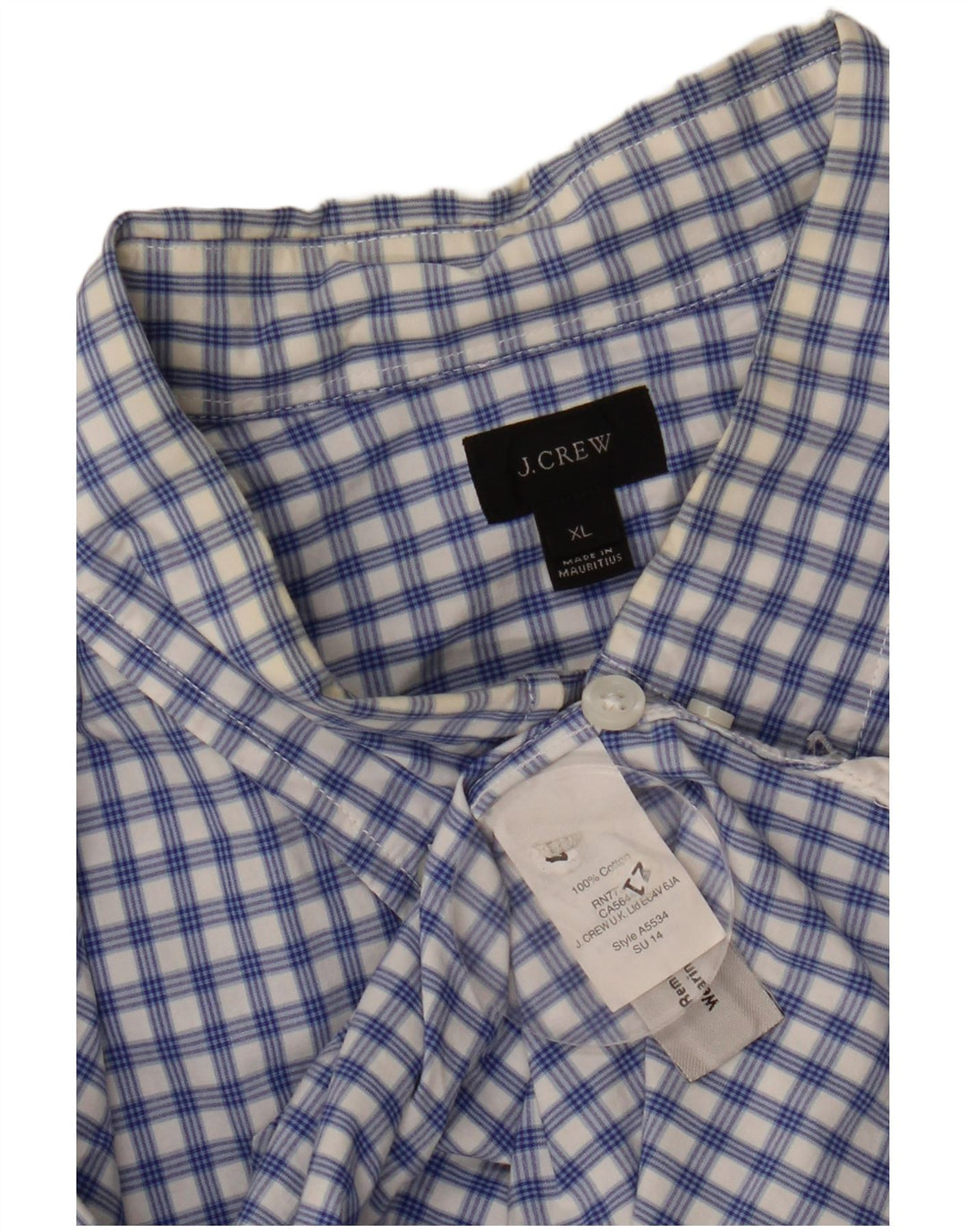 Camisa masculina J. CREW XL azul xadrez algodão