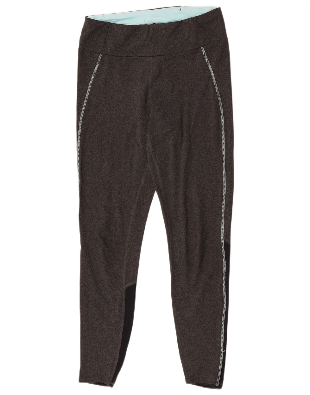 Leggings femininos Marks & Spencer Reino Unido 12 poliéster colorblock cinza médio