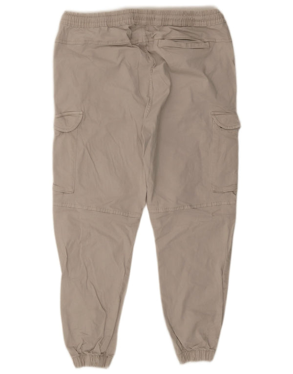 Zara Mens Joggers Cargo Calças XL W34 L26 Algodão Bege