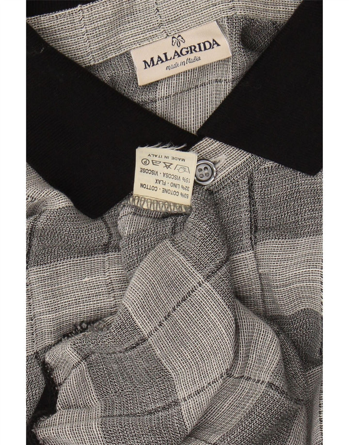 Camisa masculina de manga curta MALAGRIDA XL cinza xadrez algodão