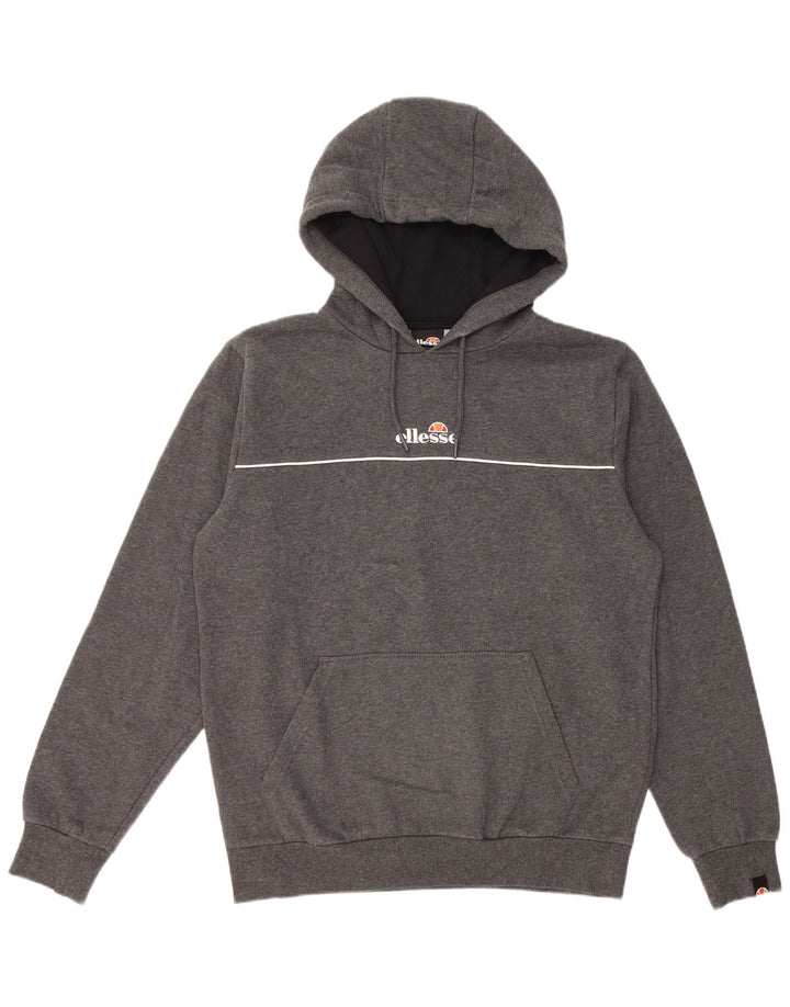 Ellesse moletom com capuz masculino grande algodão cinza