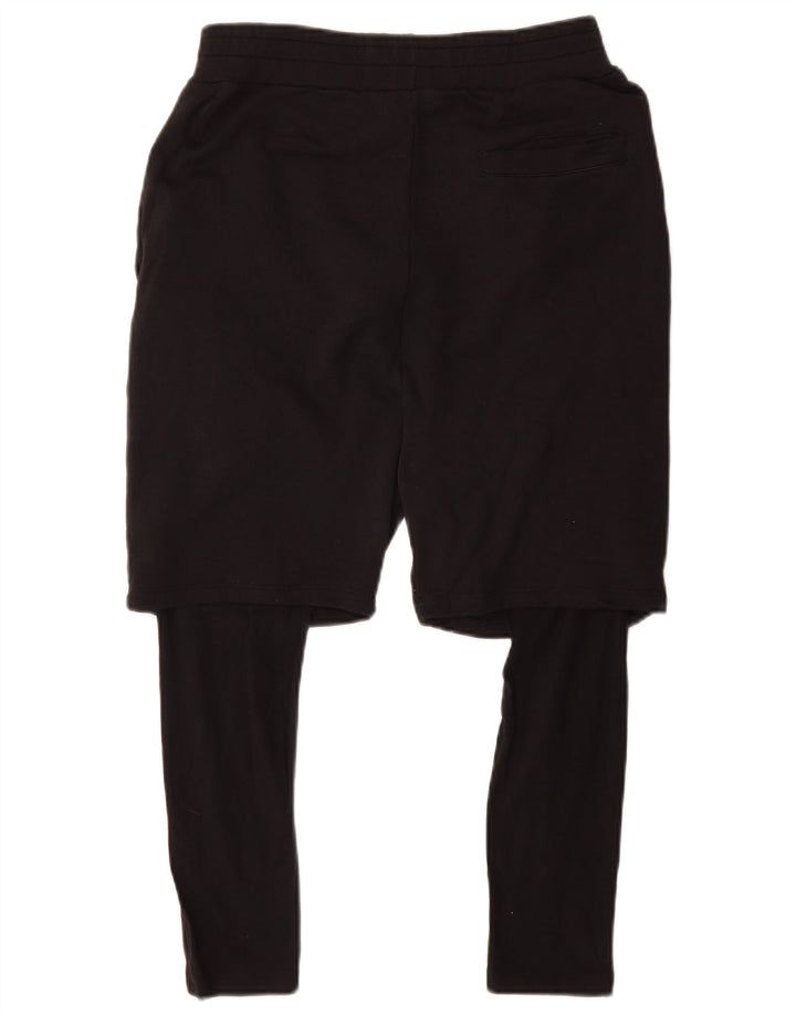 Zara Mens Graphic Sport Shorts Médio Algodão Preto