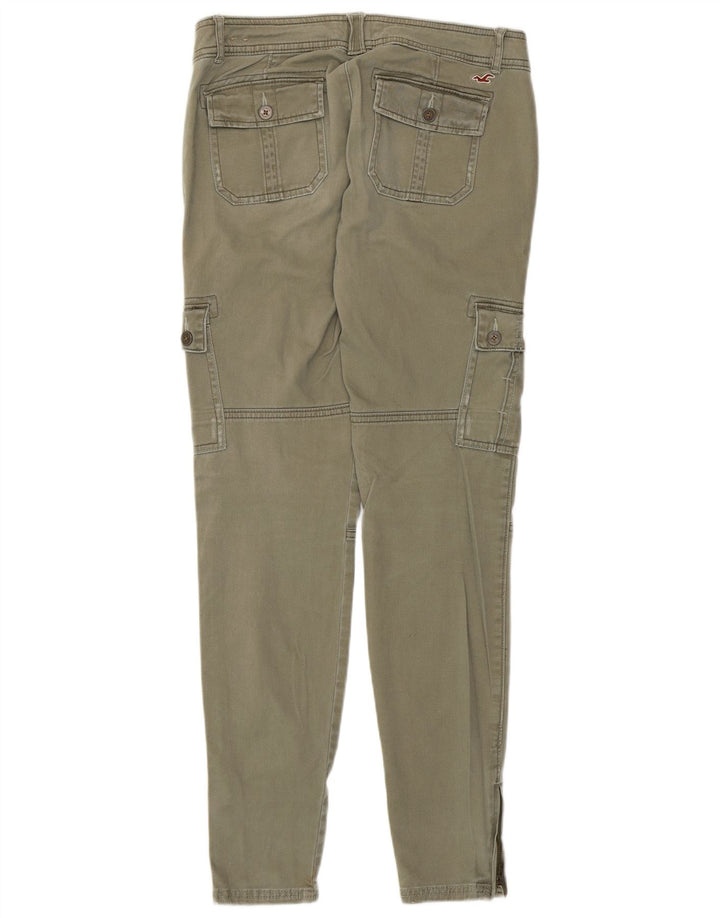 Calça cargo feminina slim HOLLISTER W28 L30 algodão cáqui
