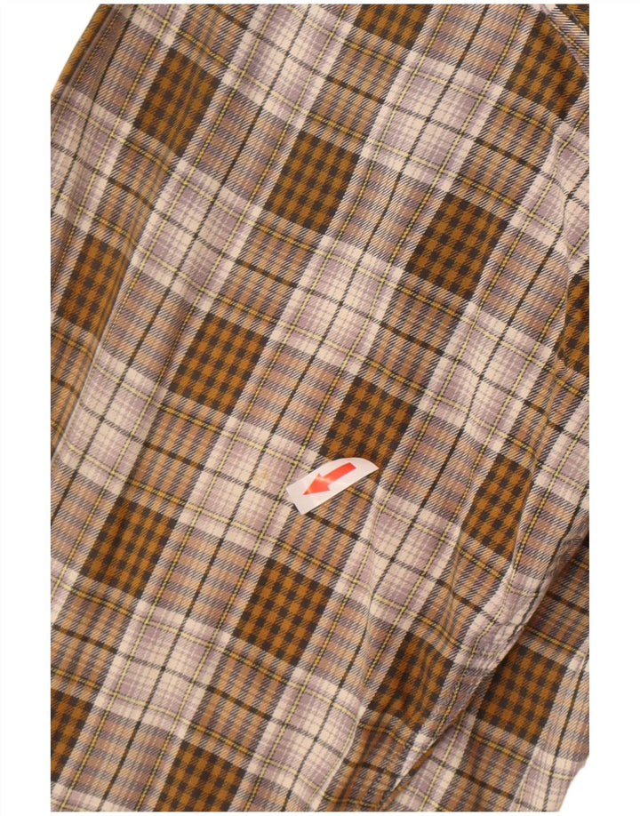 Camisa masculina de flanela Wrangler XL marrom xadrez