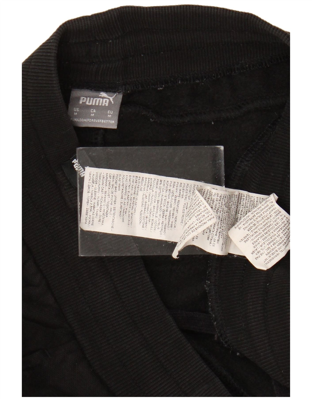 Calça de treino feminina PUMA Joggers UK 14 médio preto algodão