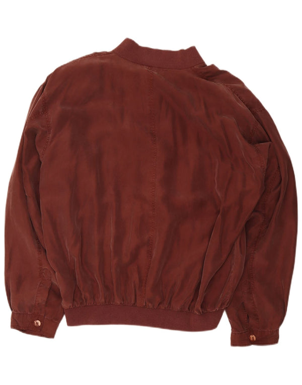 Cacharel Mens Loose Fit Bomber Jacket UK 40 Grande Seda Borgonha