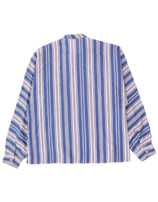 Blusa feminina VINTAGE UK 18 XL listrada azul