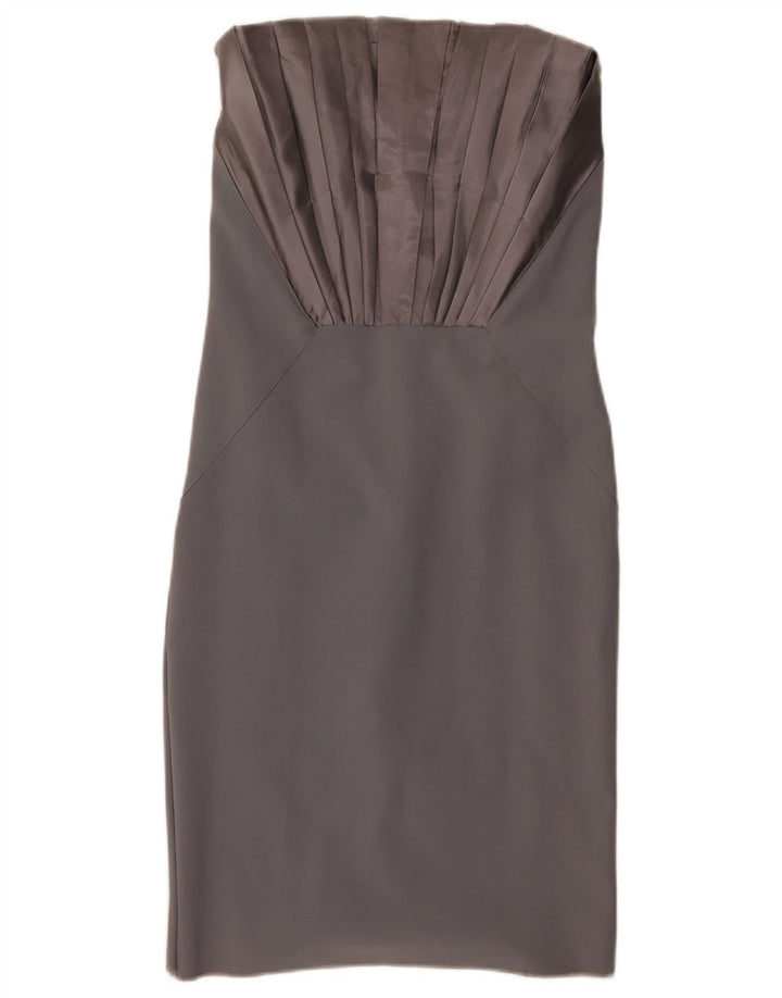 Vestido sem alças Elisabetta Franchi feminino UK 2 2XS cinza poliamida