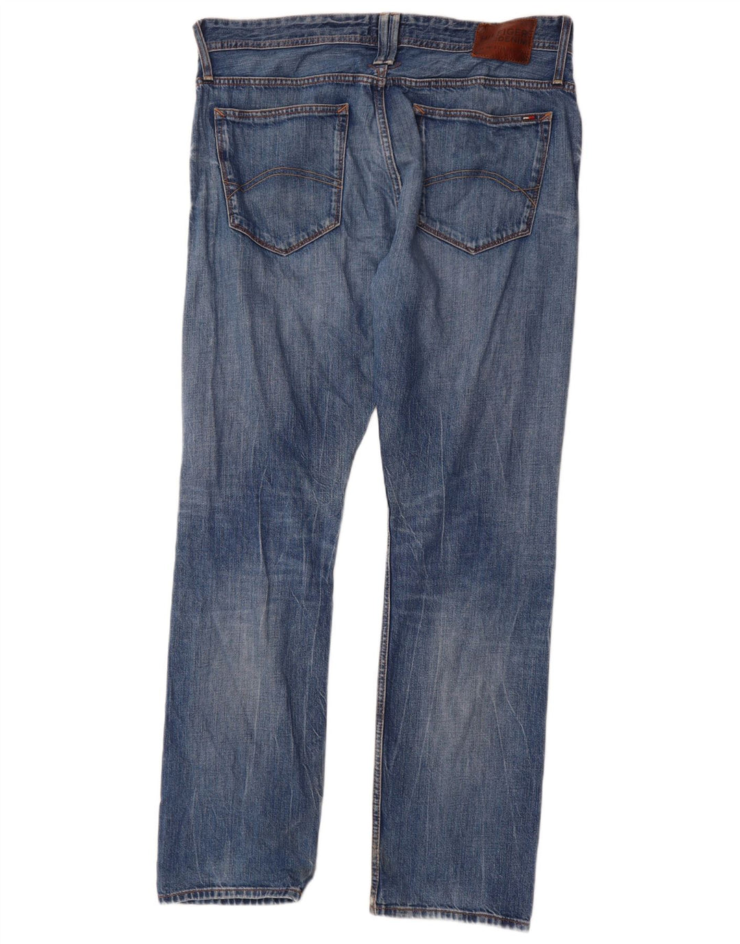 Jeans retos masculinos Tommy Hilfiger W36 L34 algodão azul