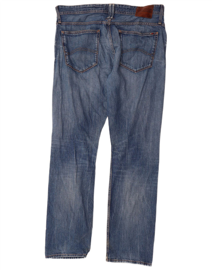 Jeans retos masculinos Tommy Hilfiger W36 L34 algodão azul