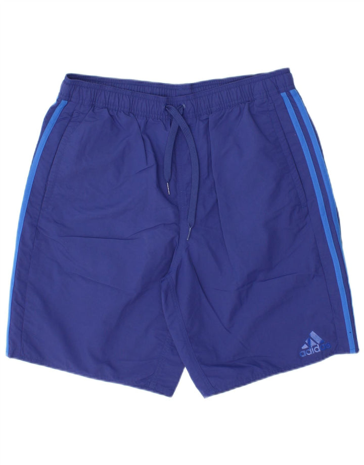 Shorts de natação masculino Adidas médio azul nylon
