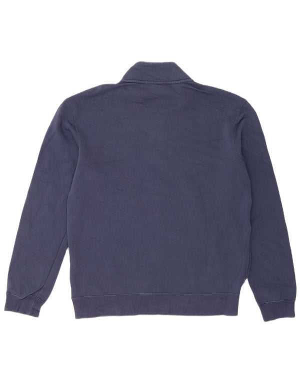 Moletom masculino Nike com zíper e gola alta de algodão azul marinho médio