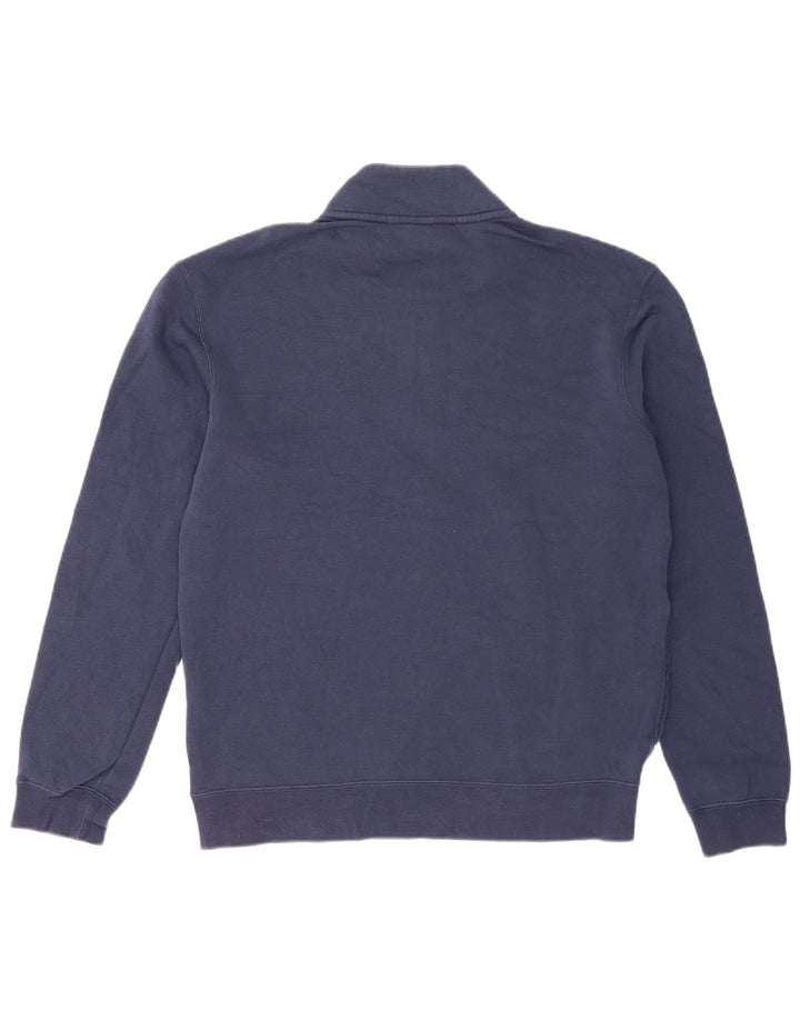 Moletom masculino Nike com zíper e gola alta de algodão azul marinho médio
