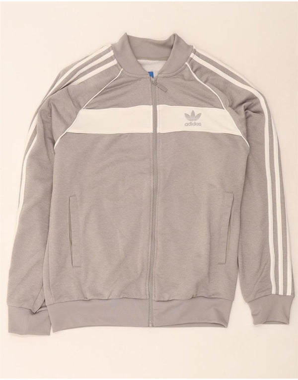 Adidas Mens Tracksuit Top Jacket Grande Cinza Colorblock Poliéster