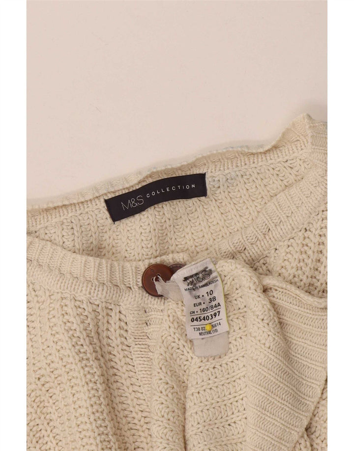 Suéter cardigã feminino Marks & Spencer UK 10 pequeno off white