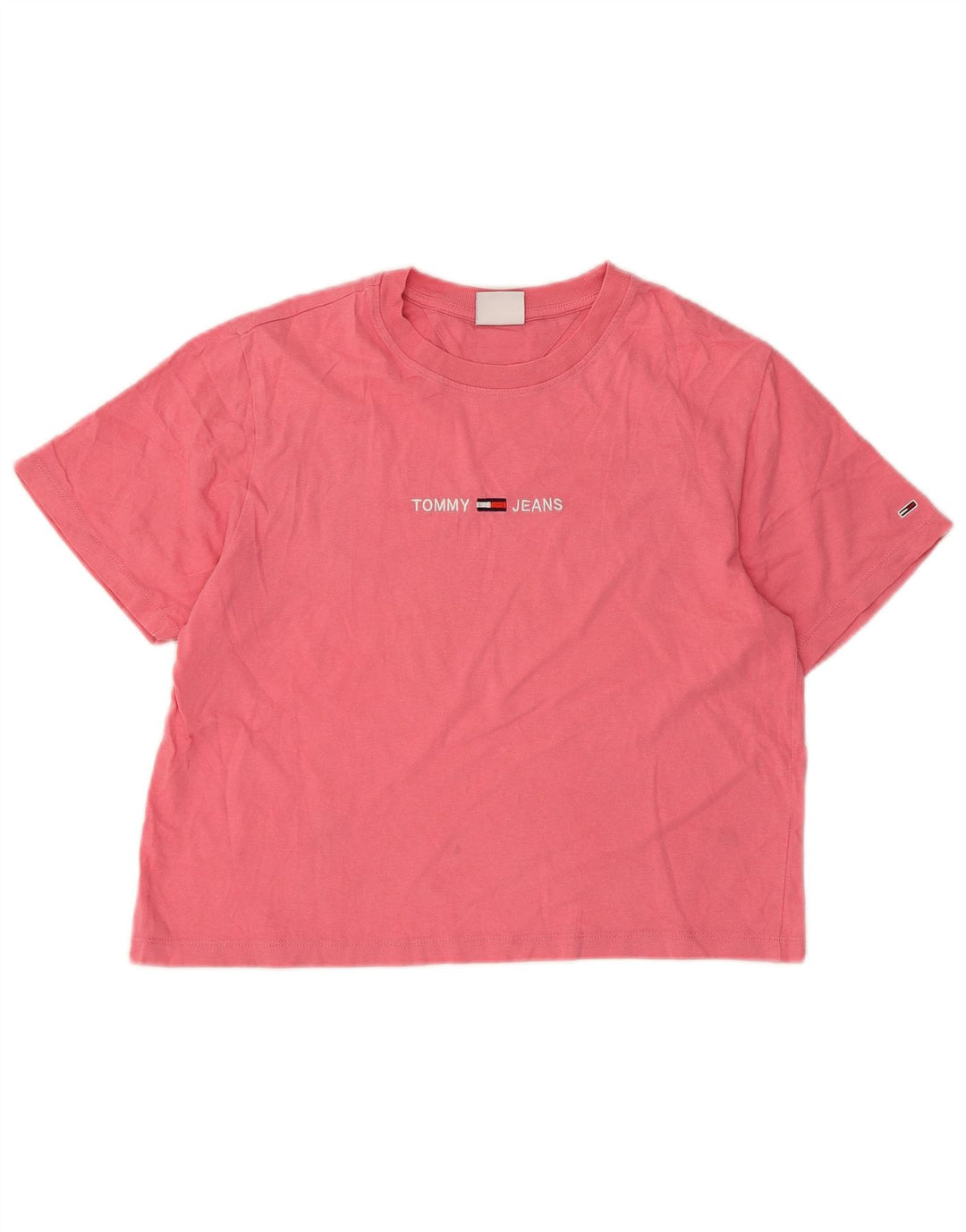 Tommy Hilfiger Camiseta Feminina Crop Graphic Top Reino Unido 10 Pequeno Rosa