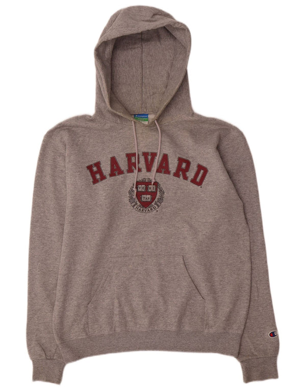 Champion masculino Harvard Graphic Regular Fit moletom com capuz cinza médio