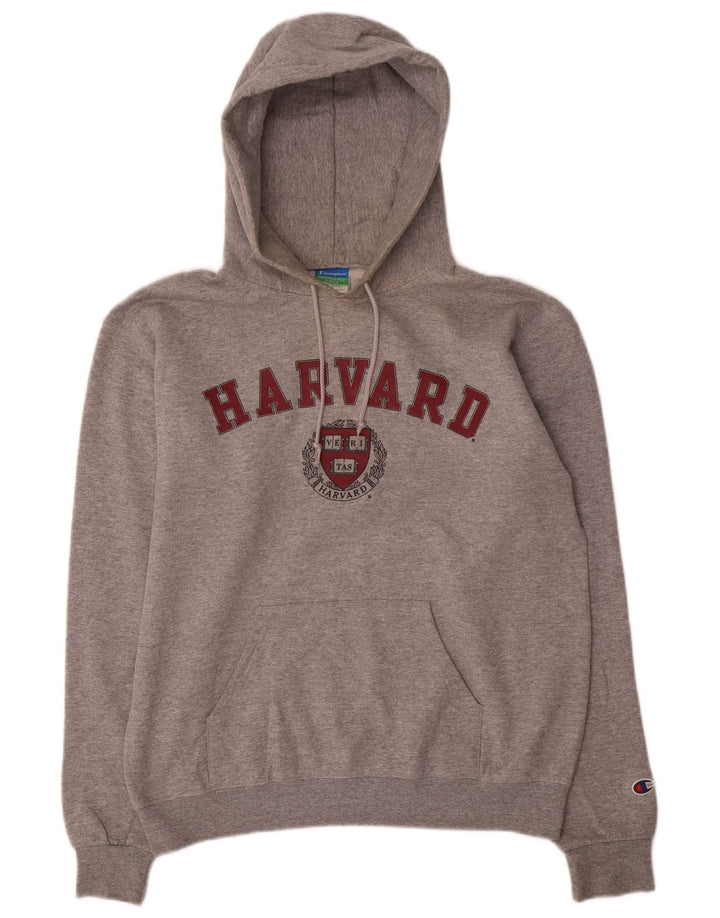 Champion masculino Harvard Graphic Regular Fit moletom com capuz cinza médio