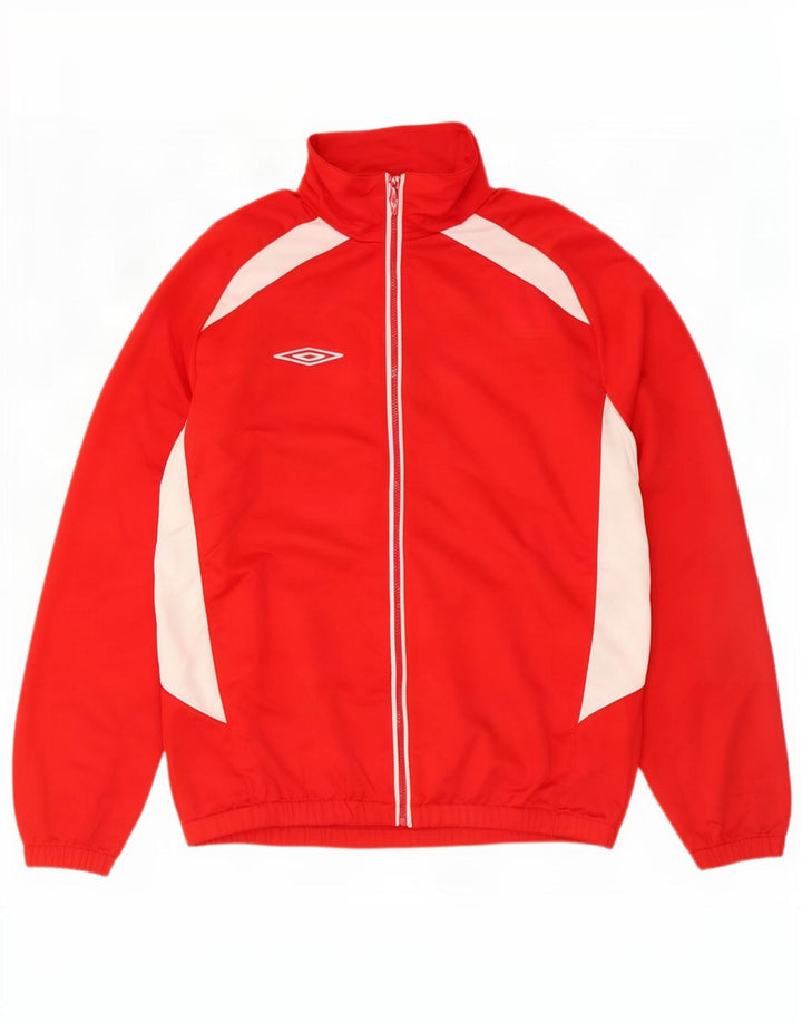 Umbro Mens Tracksuit Top Jacket Grande Poliéster Vermelho Colorblock