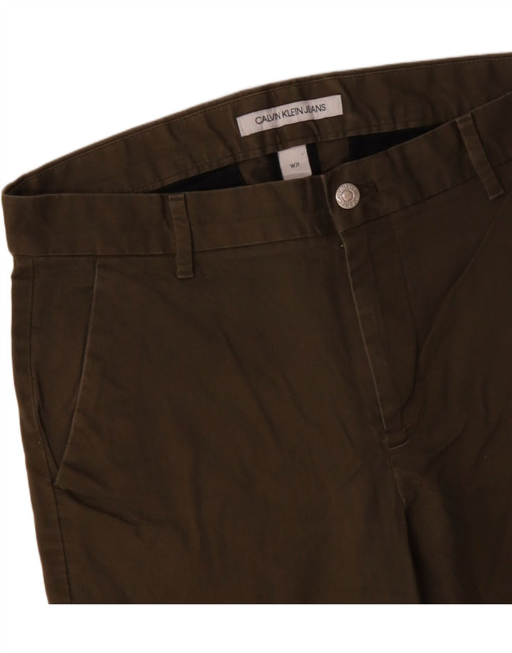 CALVIN KLEIN Mens Chino Shorts W31 Algodão Bege Médio
