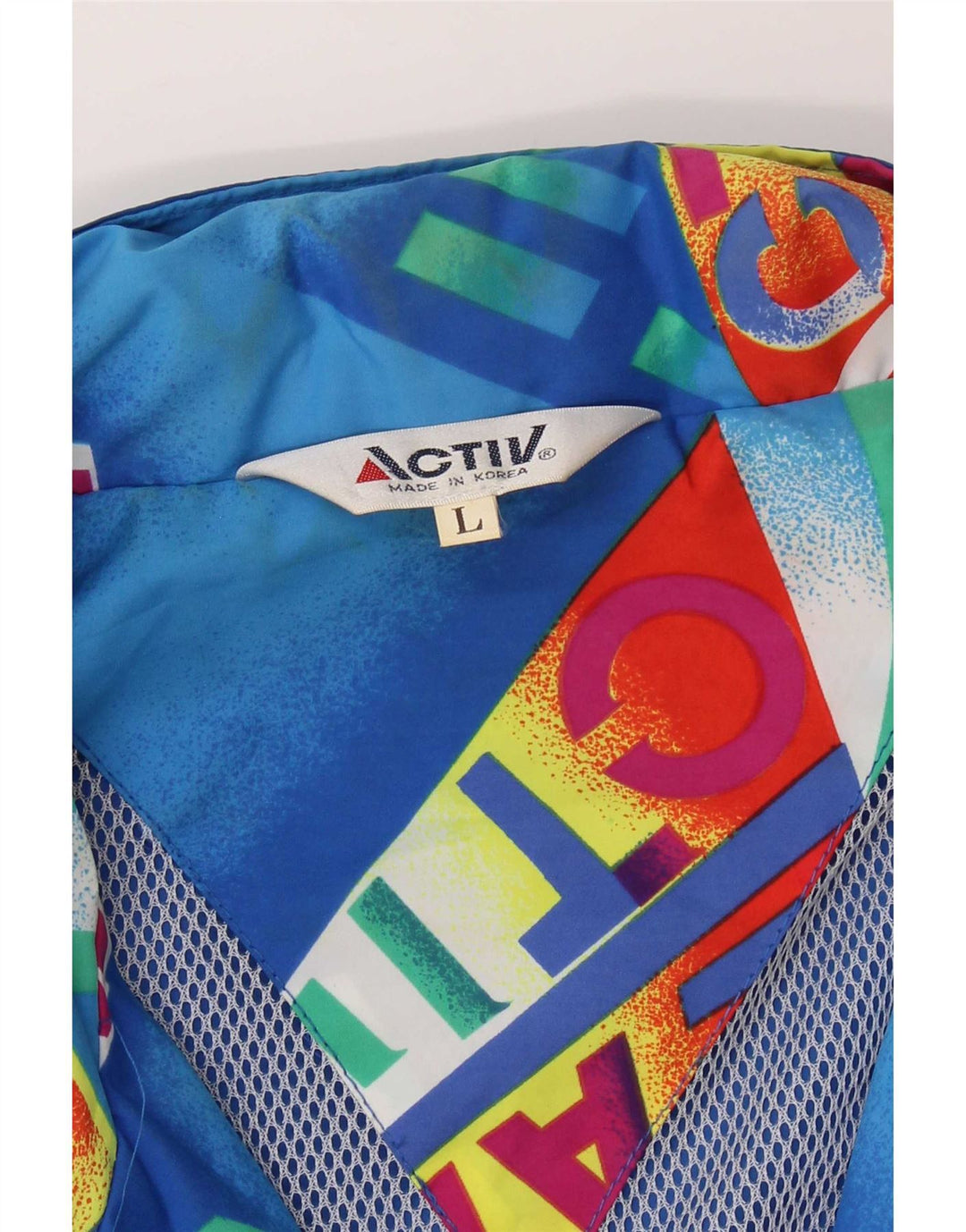 Jaqueta bomber com capuz gráfico masculino Active UK 40 grande bloco colorido azul