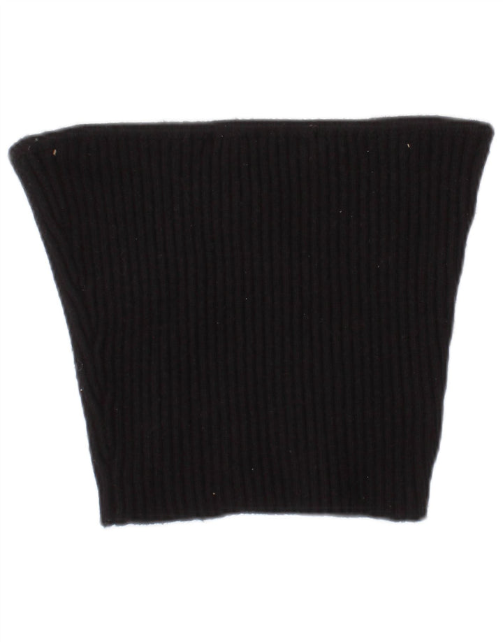 Zara Top feminino sem ombro curto em viscose preta pequena