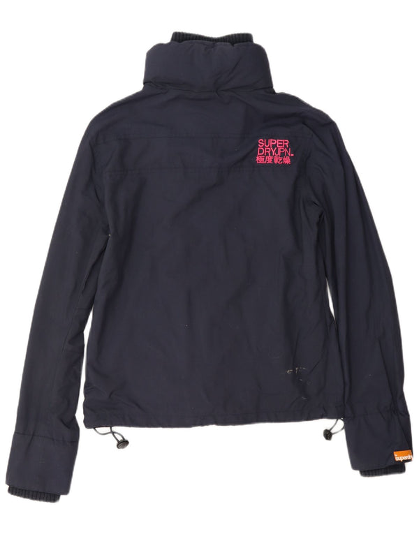 Jaqueta de chuva feminina Superdry UK 14 médio azul marinho nylon