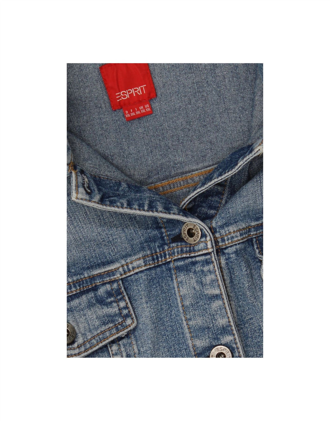 Jaqueta jeans feminina ESPRIT UK 20 2XL algodão azul