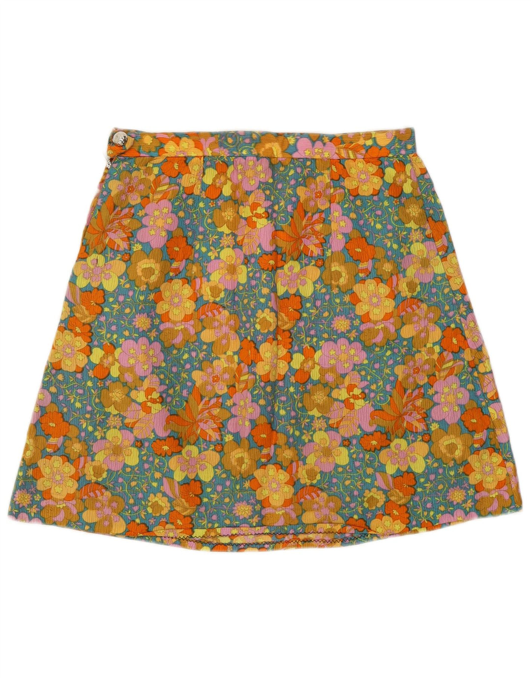 Saia feminina vintage linha A W26 pequena floral verde