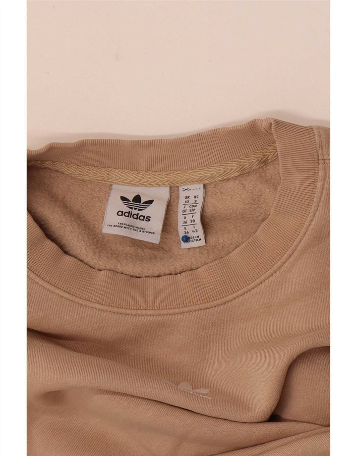 Adidas Womens Crop Oversized Sweatshirt Jumper Reino Unido 10 Pequeno Bege