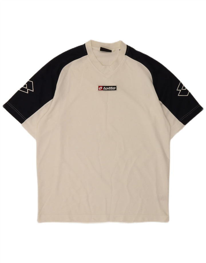 Camiseta masculina gráfica Lotto Top XL branco colorblock poliéster
