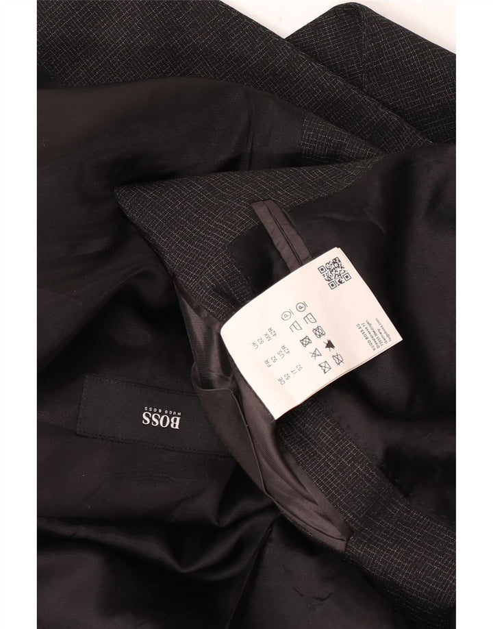 Jaqueta Blazer Masculina Hugo Boss com 2 Botões EU 52 XL Lã Virgem Cinza